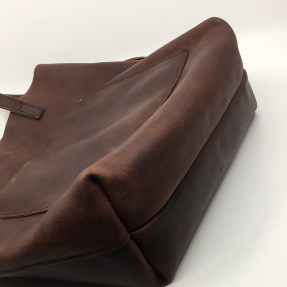 Portland Leather Goods  Dark Brown Leather Tote Bag - Picture 7 of 16